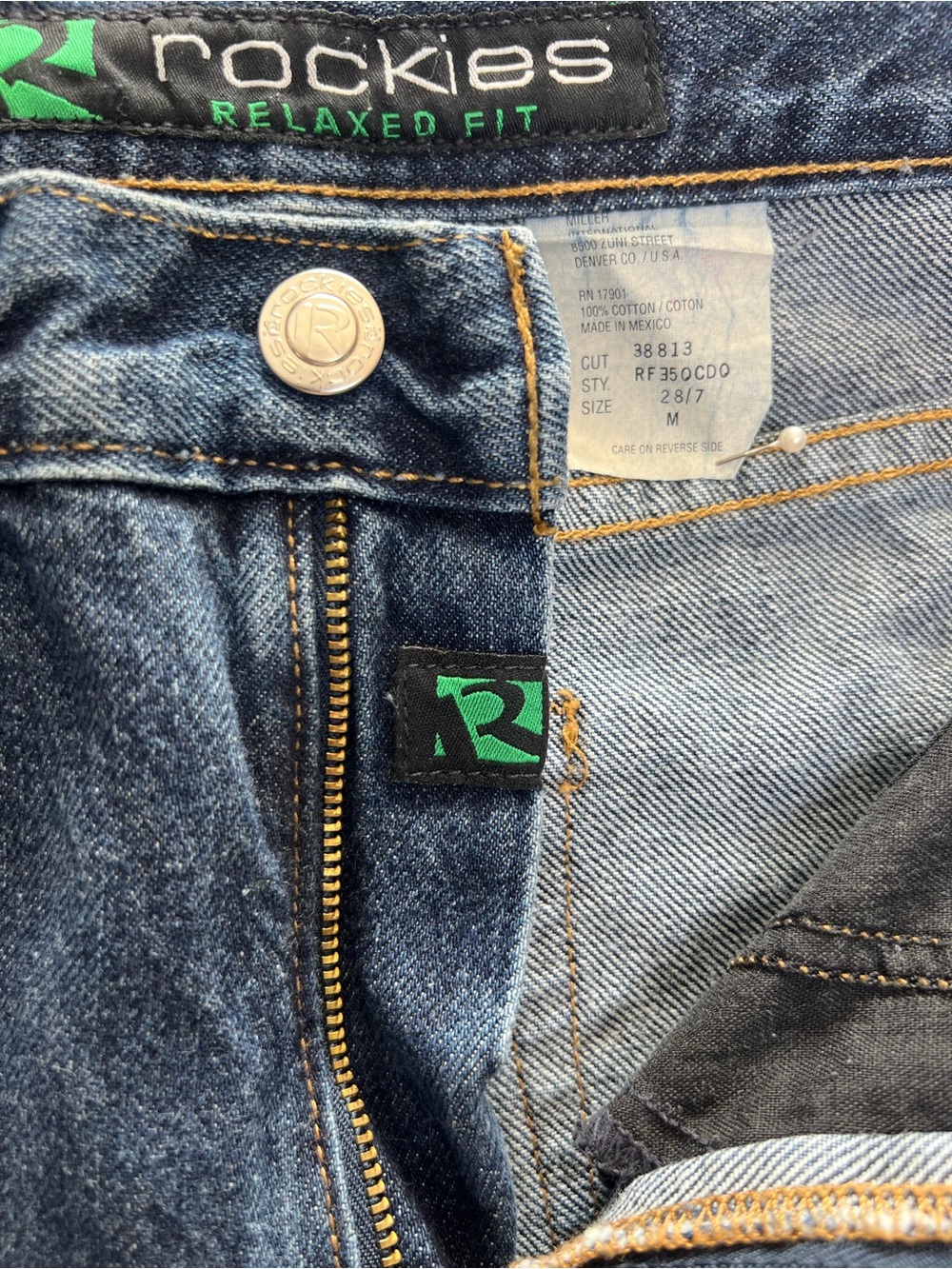 Rockies Vintage Relaxed Fit High Waist Jeans Women’s Size 28 M Dark Blue Denim - Picture 9 of 11